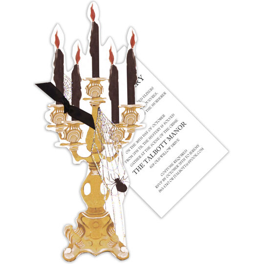 Spooky Candelabra Die-cut Invitations
